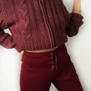 Burgundy cardigan